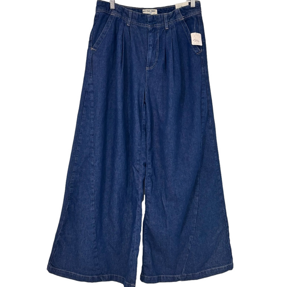 NWT Free People Eqinox wide leg denim Trousers baggy jean pants Size 28 - Picture 3 of 14